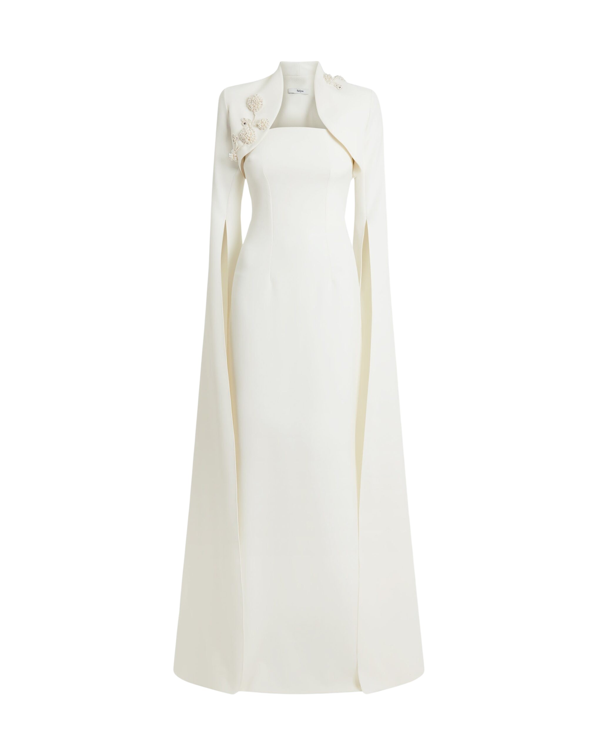Safiyaa Amari Ivory Harness & Soshin Dress With Carnation Embroidery