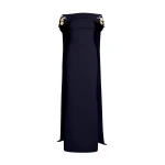 Safiyaa Arabella Harness With Soshin Dress in Azurite - Safiyaa Dresses - Heavy Crepe Cape Gown - Shop at Luxury Shoes 