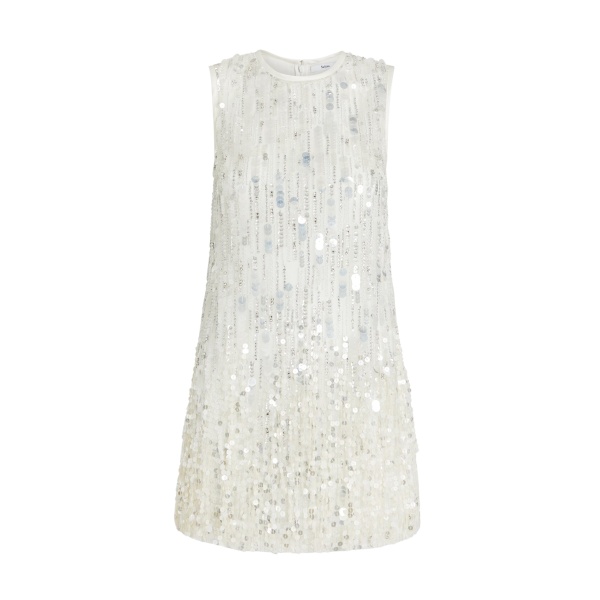 Safiyaa Ariana Short Dress in Ivory with Crystal Embellishment - Safiyaa Dresses - Heavy Crepe Cape Gown - Shop at Luxury Shoes 