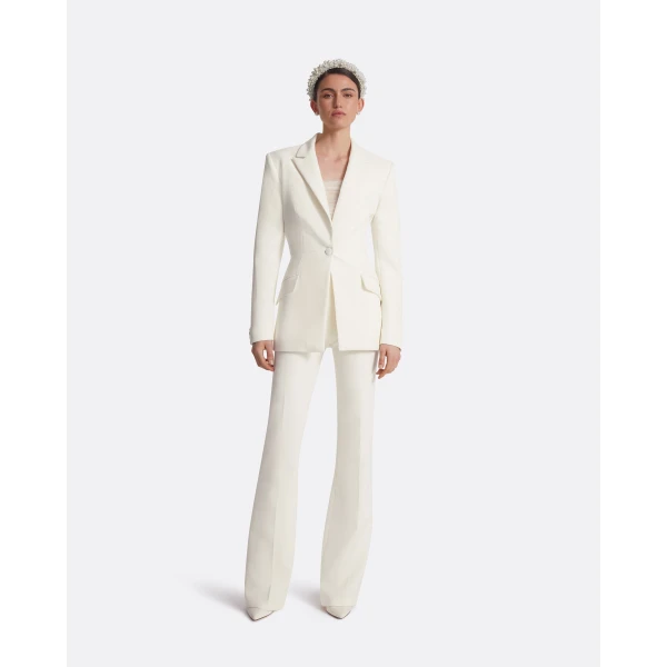 Safiyaa Arlene Ivory jacket - Safiyaa Jackets - Heavy Crepe Cape Gown - Shop at Luxury Shoes 