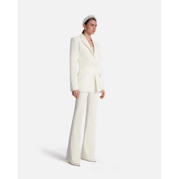 Safiyaa Arlene Ivory jacket - Safiyaa Jackets - Heavy Crepe Cape Gown - Shop at Luxury Shoes 
