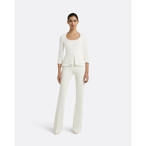 Safiyaa Caia Ivory Top - Safiyaa Tops - Heavy Crepe Cape Gown - Shop at Luxury Shoes 