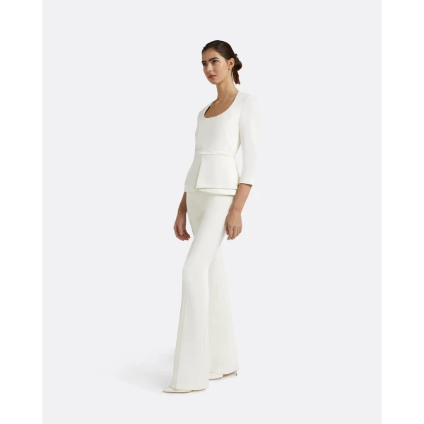 Safiyaa Caia Ivory Top - Safiyaa Tops - Heavy Crepe Cape Gown - Shop at Luxury Shoes 