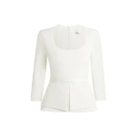 Safiyaa Caia Ivory Top - Safiyaa Tops - Heavy Crepe Cape Gown - Shop at Luxury Shoes 