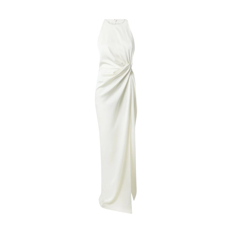 Safiyaa Cameron Ivory Long Dress - Safiyaa Dresses - Heavy Crepe Cape Gown - Shop at Luxury Shoes 