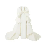 Safiyaa Elsie Ivory Long Dress - Safiyaa Dresses - Heavy Crepe Cape Gown - Shop at Luxury Shoes 