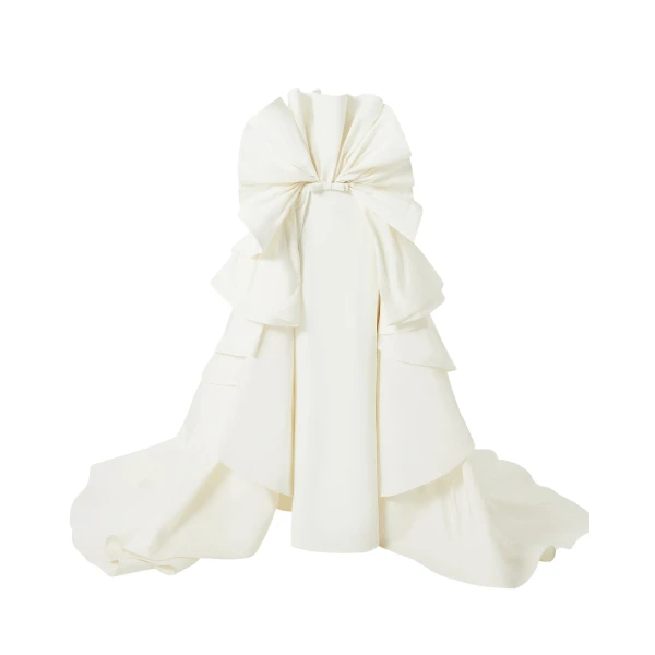 Safiyaa Elsie Ivory Long Dress - Safiyaa Dresses - Heavy Crepe Cape Gown - Shop at Luxury Shoes 