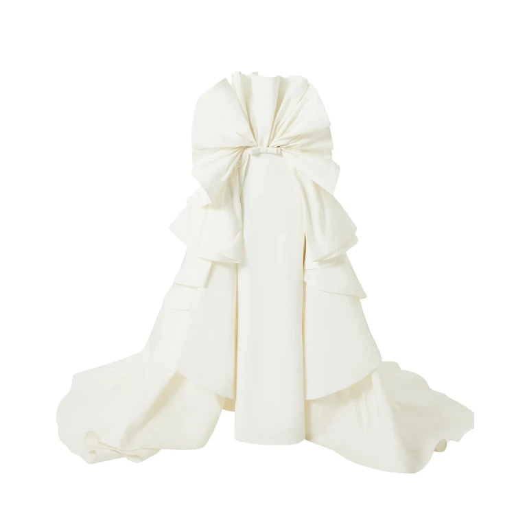 Safiyaa Elsie Ivory Long Dress - Safiyaa Dresses - Heavy Crepe Cape Gown - Shop at Luxury Shoes 