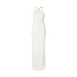 Safiyaa Elspeth Ivory Long Dress - Safiyaa Dresses - Heavy Crepe Cape Gown - Shop at Luxury Shoes 
