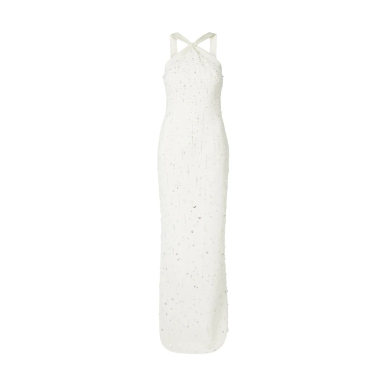 Safiyaa Elspeth Ivory Long Dress - Safiyaa Dresses - Heavy Crepe Cape Gown - Shop at Luxury Shoes 