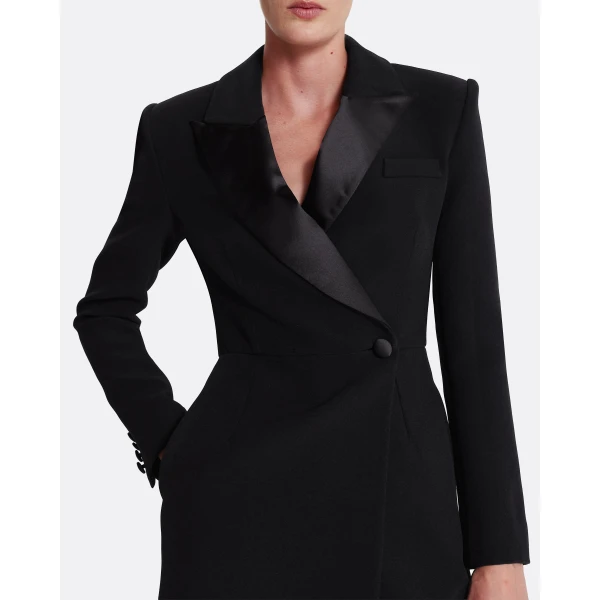 Safiyaa Emanuela Jumpsuit in Black - Safiyaa Jumpsuit - Heavy Crepe Cape Gown - Shop at Luxury Shoes 