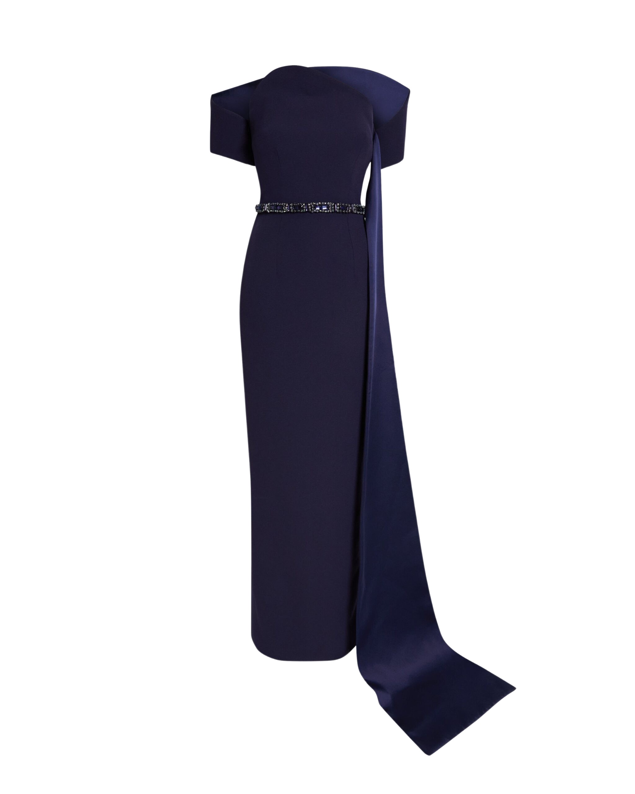 Safiyaa Giorgia Long Dress in Azurite with Multi-blues