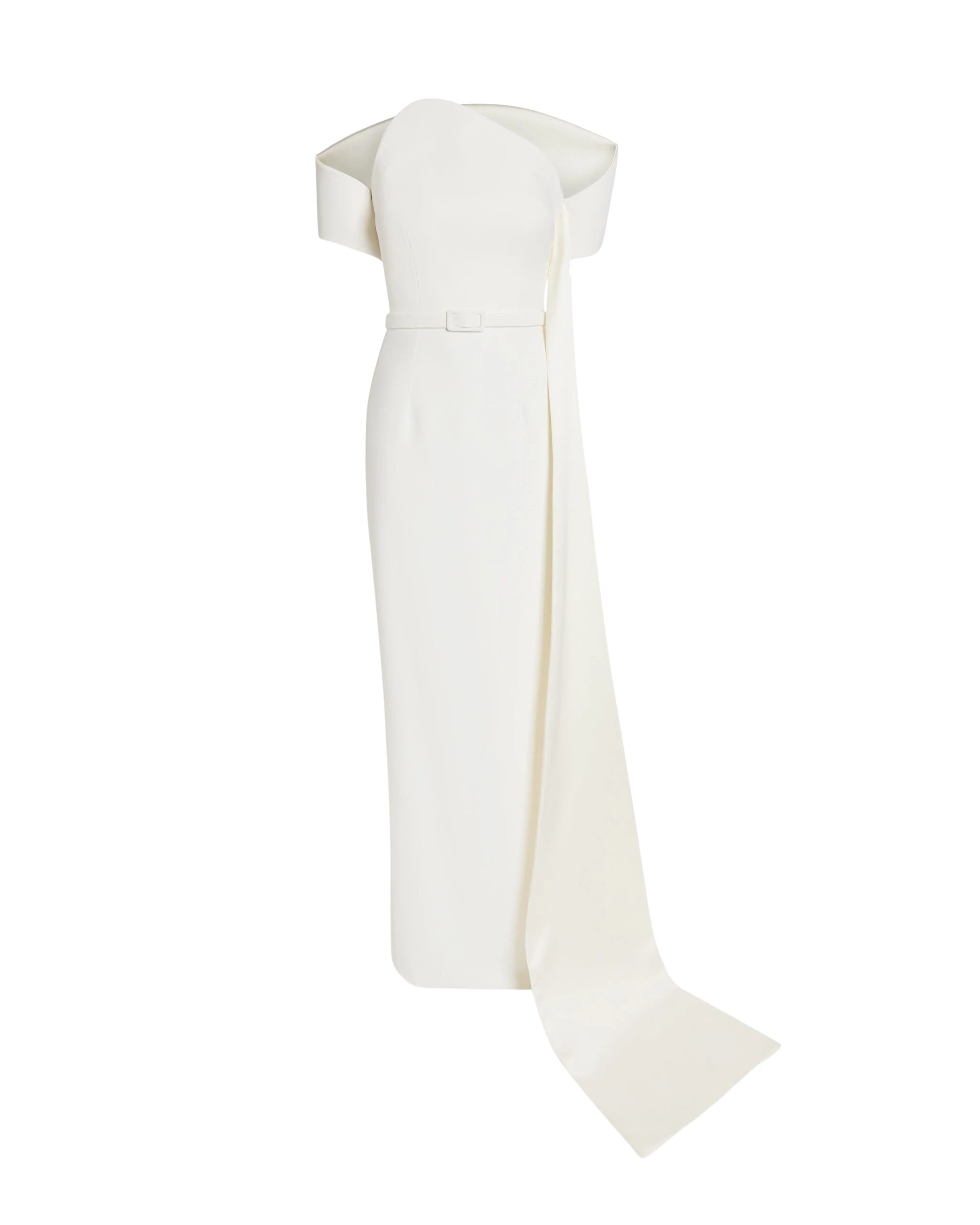 Safiyaa-Giorgia-Long-Dress-in-Ivory-Coveti-scaled36544_nobg Safiyaa Giorgia Long Dress in Ivory - Safiyaa Dresses - Heavy Crepe Cape Gown - Shop at Luxury Shoes