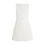 Safiyaa Isra Short Dress in Ivory - Safiyaa Dresses - Heavy Crepe Cape Gown - Shop at Luxury Shoes 