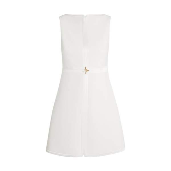 Safiyaa Isra Short Dress in Ivory - Safiyaa Dresses - Heavy Crepe Cape Gown - Shop at Luxury Shoes 
