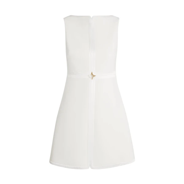 Safiyaa Isra Short Dress in Ivory - Safiyaa Dresses - Heavy Crepe Cape Gown - Shop at Luxury Shoes 