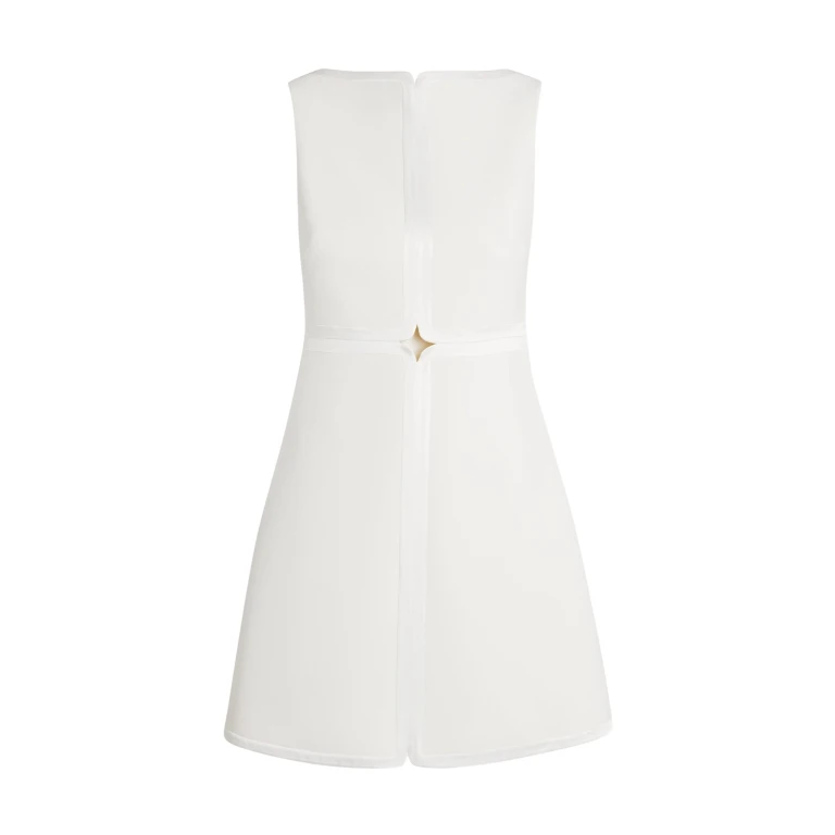 Safiyaa Isra Short Dress in Ivory - Safiyaa Dresses - Heavy Crepe Cape Gown - Shop at Luxury Shoes 