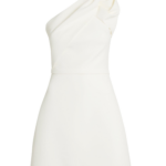 Safiyaa Jaden Short Dress in Ivory - Safiyaa Dresses - Heavy Crepe Cape Gown - Shop at Luxury Shoes 