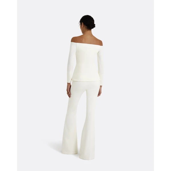 Safiyaa Kamile Ivory Jacket - Safiyaa Jackets - Heavy Crepe Cape Gown - Shop at Luxury Shoes 