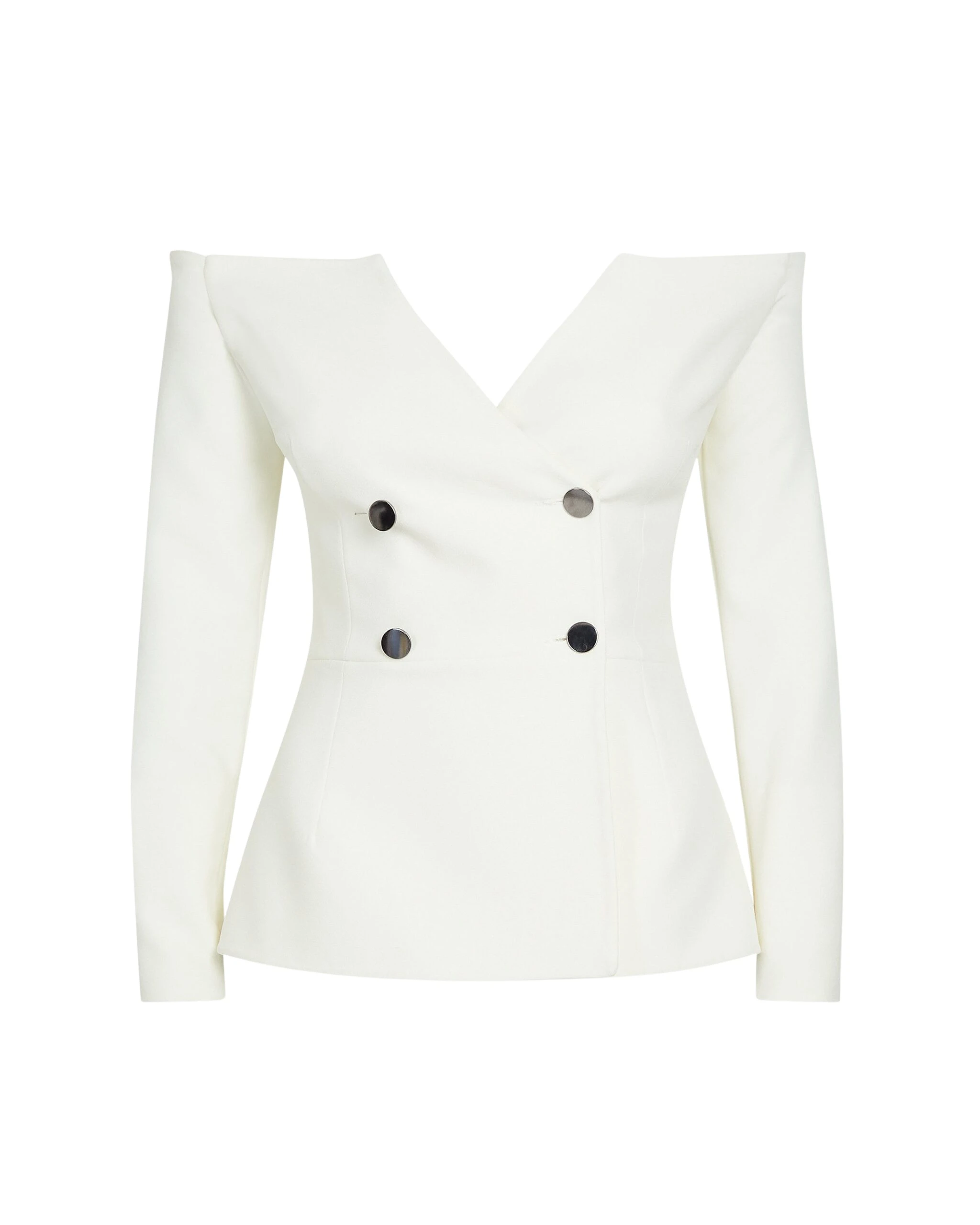 Safiyaa-Kamile-Ivory-Jacket-Coveti-scaled83580_nobg Safiyaa Kamile Ivory Jacket - Safiyaa Jackets - Heavy Crepe Cape Gown - Shop at Luxury Shoes