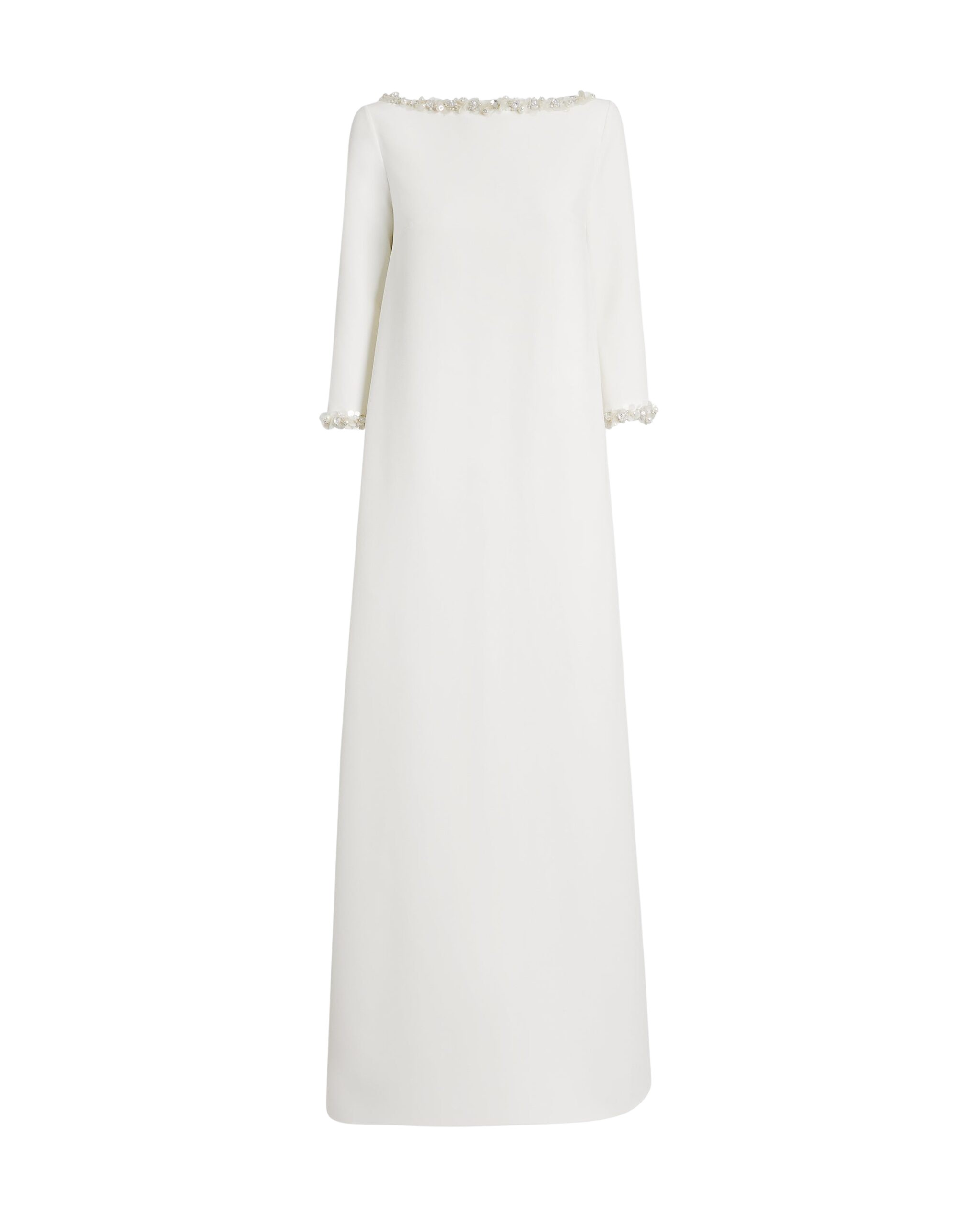 Safiyaa Lanai Long Dress in Ivory with Crystal