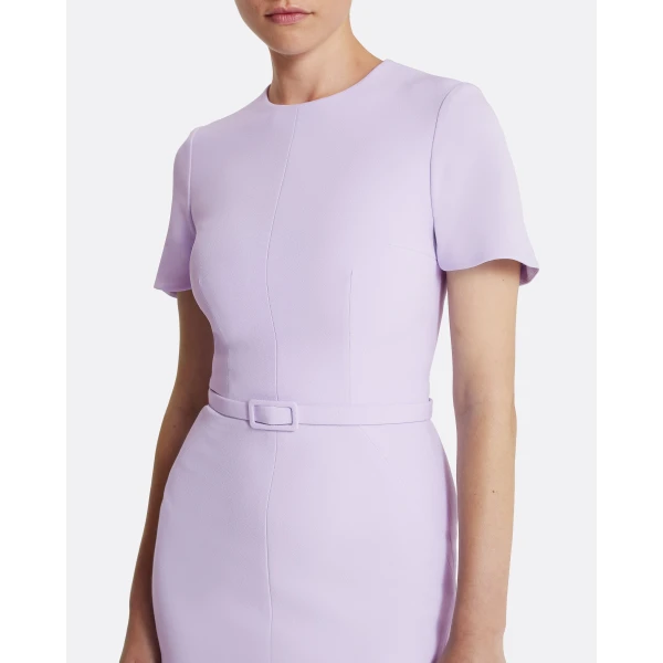 Safiyaa Luisa Midi Dress in Verbena - Safiyaa Dresses - Heavy Crepe Cape Gown - Shop at Luxury Shoes 