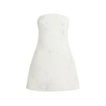 Safiyaa Manorel Ivory Harness & Rowan Fern Embroidered Dress - Safiyaa Dresses - Heavy Crepe Cape Gown - Shop at Luxury Shoes 