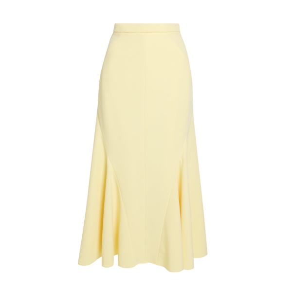 Safiyaa Marialuisa Skirt in Pale Yellow - Safiyaa Skirts - Heavy Crepe Cape Gown - Shop at Luxury Shoes 