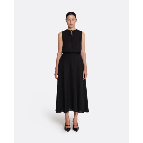 Safiyaa Miwa Skirt in Black - Safiyaa Skirts - Heavy Crepe Cape Gown - Shop at Luxury Shoes 