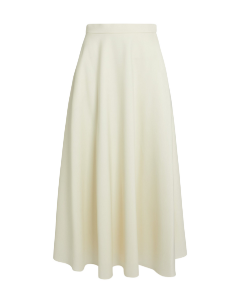 Safiyaa Miwa Skirt in Eggshell - Safiyaa Skirts - Heavy Crepe Cape Gown - Shop at Luxury Shoes 