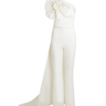 Safiyaa Omi Ivory Jumpsuit - Safiyaa Jumpsuit - Heavy Crepe Cape Gown - Shop at Luxury Shoes 