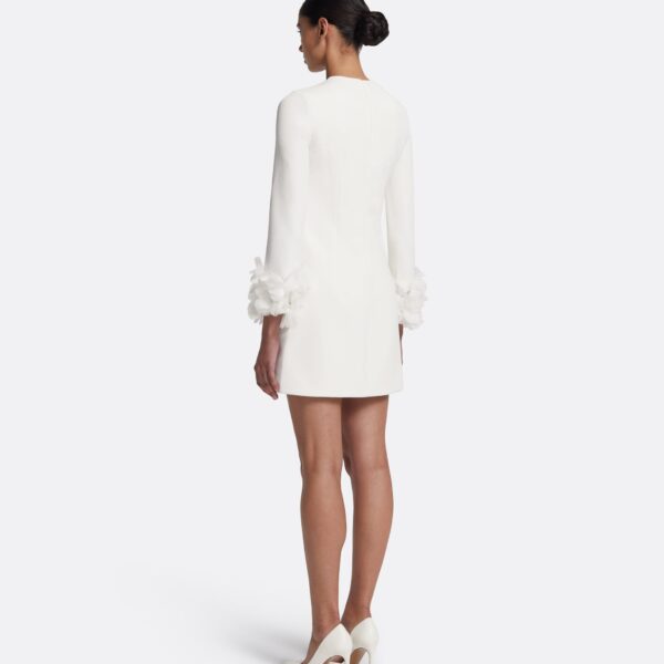 Safiyaa Reffie Short Dress in Ivory with Ivory Appliqué, view 3