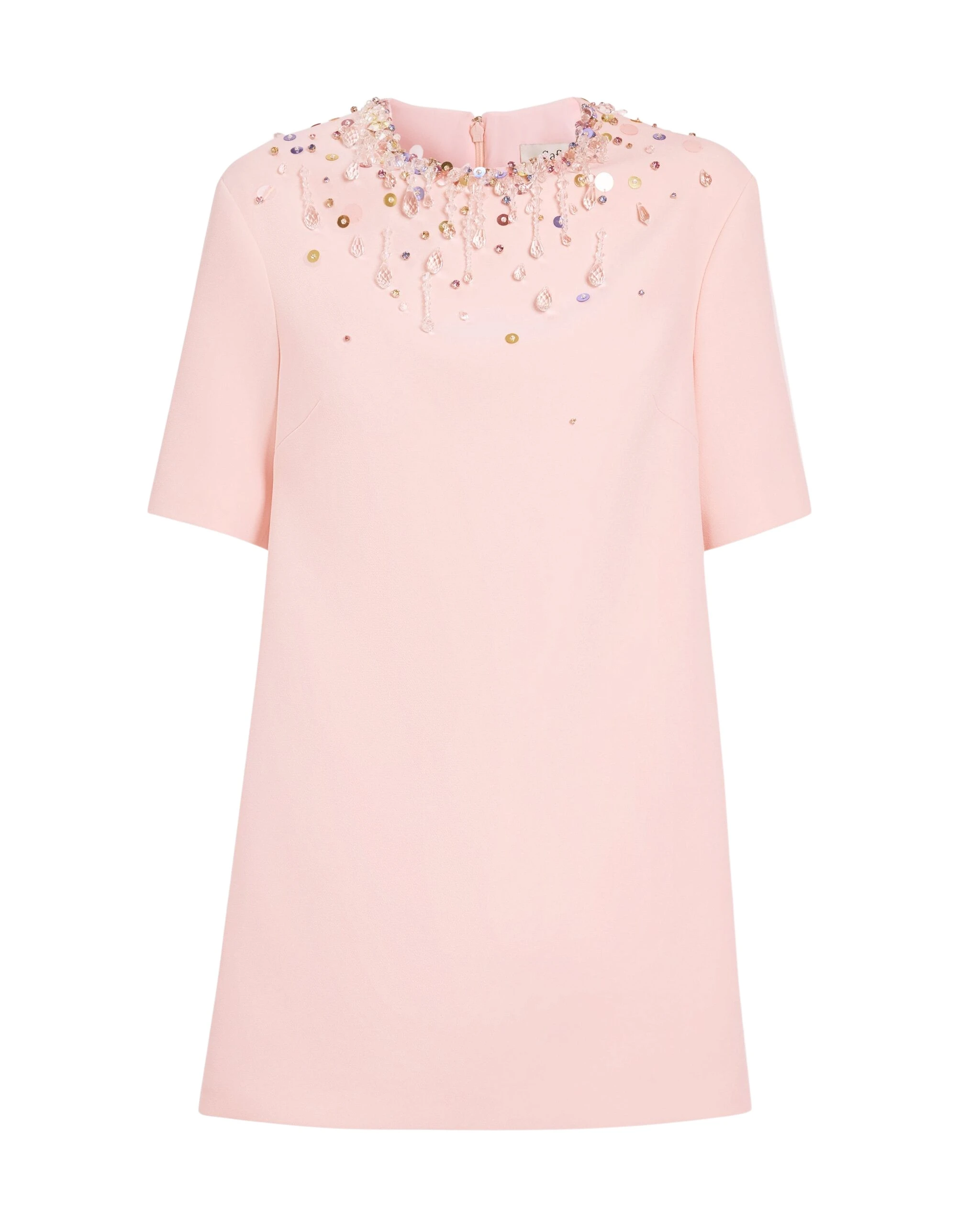 Safiyaa-Ripley-Short-Dress-in-Pale-Pink-with-Multi-pastels-Embellishment-Coveti-scaled82598_nobg Safiyaa Ripley Short Dress in Pale Pink with Multi-pastels Embellishment - Safiyaa Dresses - Heavy Crepe Cape Gown - Shop at Luxury Shoes
