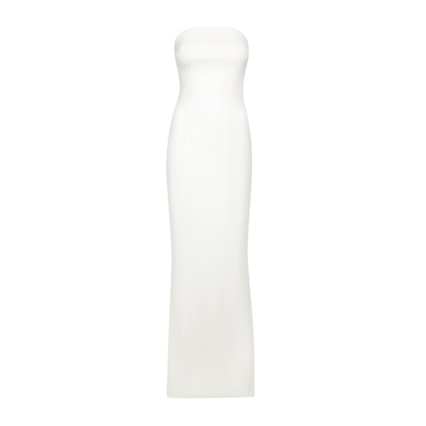 Safiyaa Soshin Ivory Strapless Dress - Safiyaa Dresses - Heavy Crepe Cape Gown - Shop at Luxury Shoes 