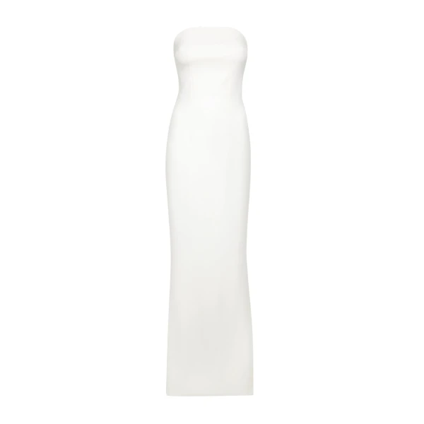 Safiyaa Soshin Ivory Strapless Dress - Safiyaa Dresses - Heavy Crepe Cape Gown - Shop at Luxury Shoes 