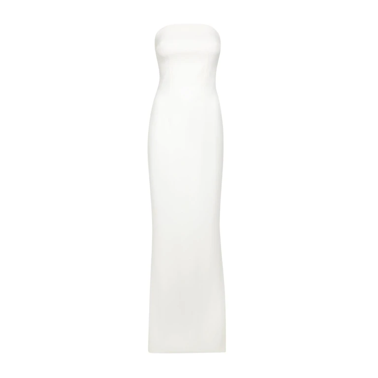 Safiyaa Soshin Ivory Strapless Dress - Safiyaa Dresses - Heavy Crepe Cape Gown - Shop at Luxury Shoes 
