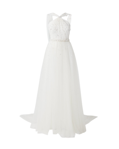 Safiyaa Tabia Ivory Long Dress - Safiyaa Dresses - Heavy Crepe Cape Gown - Shop at Luxury Shoes 