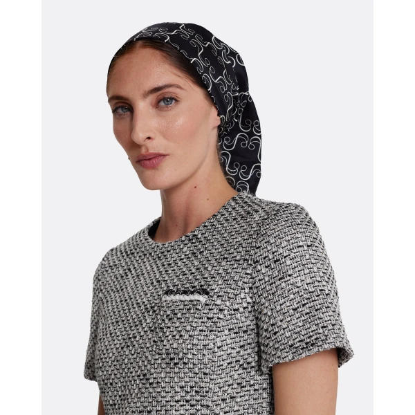 Safiyaa Virna Short Dress in Greyscale - Safiyaa Dresses - Heavy Crepe Cape Gown - Shop at Luxury Shoes 