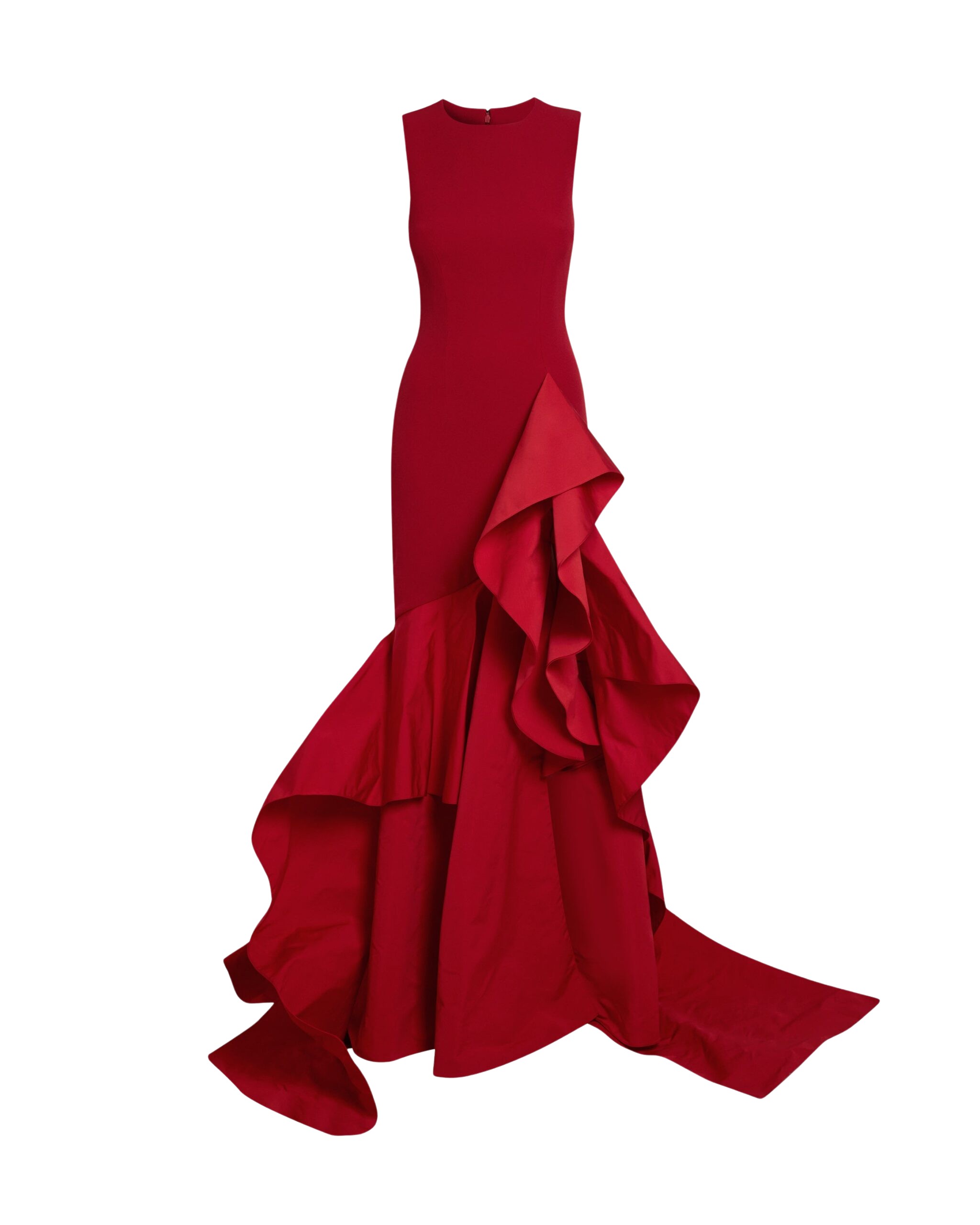 Safiyaa Viviana Long Dress in Lacquer Red on Azalea Red