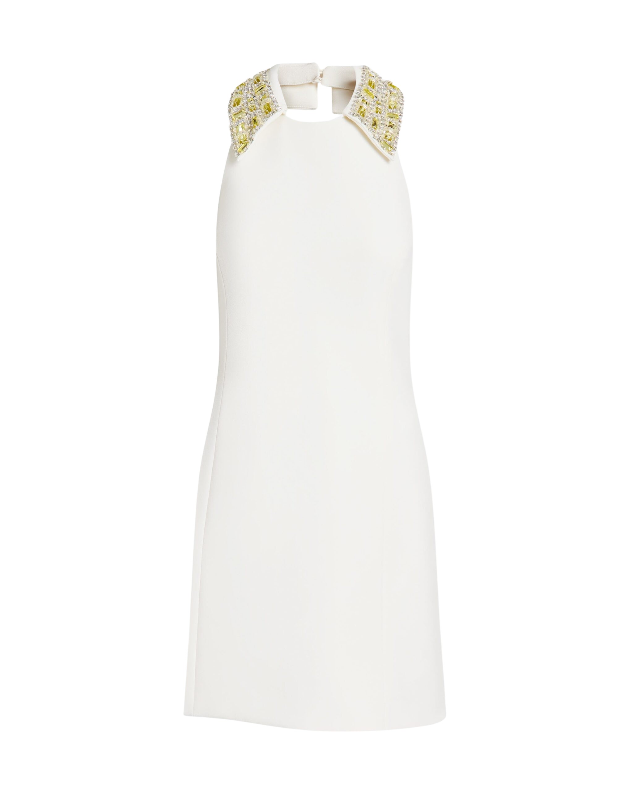 Safiyaa Zura Short Dress in Ivory with Gold Embellishment