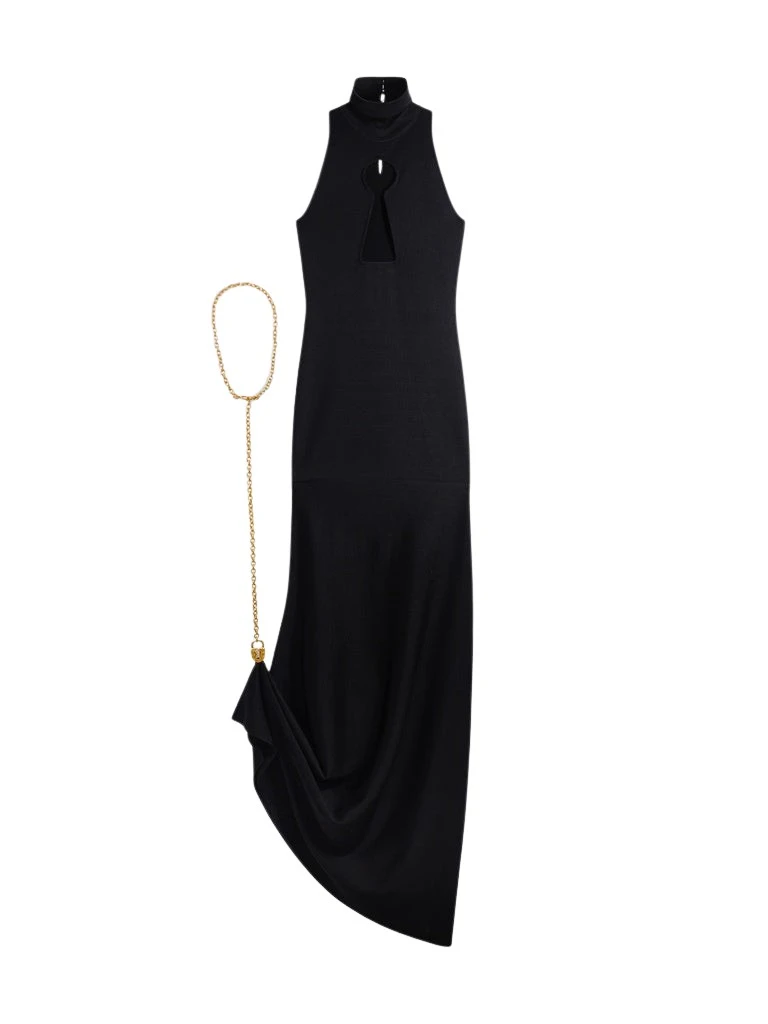Schiaparelli-Keyhole-Dress-346153_nobg Schiaparelli Keyhole Dress Dresses in Schiaparelli Authentic Luxury Fashion at Luxury Shoes