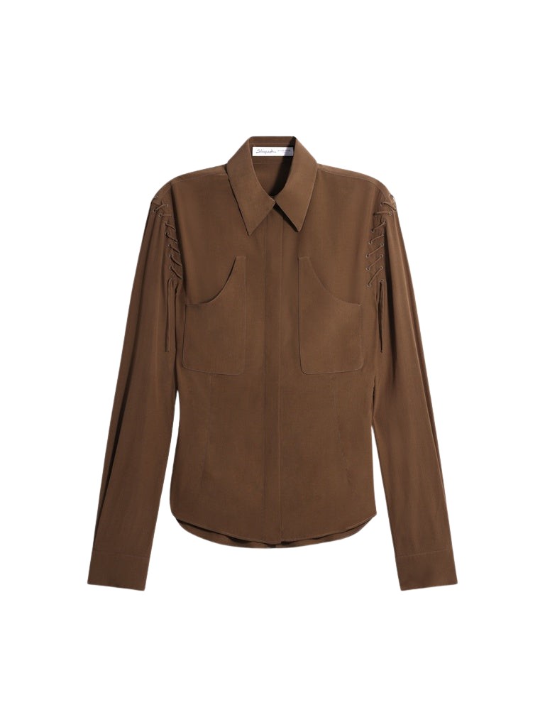 Schiaparelli Lace-Up Shirt Tops in Schiaparelli Authentic Luxury Fashion at Luxury Shoes 