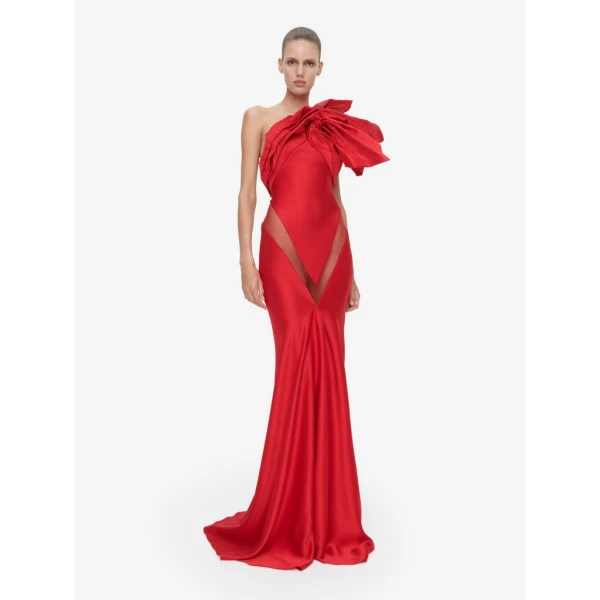 Schiaparelli Long Asymmetrical Backless Dress Dresses in Schiaparelli Authentic Luxury Fashion at Luxury Shoes 