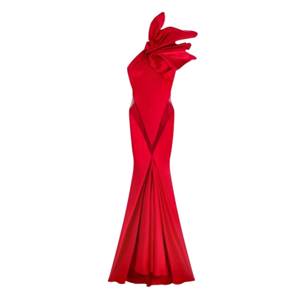 Schiaparelli Long Asymmetrical Backless Dress Dresses in Schiaparelli Authentic Luxury Fashion at Luxury Shoes 