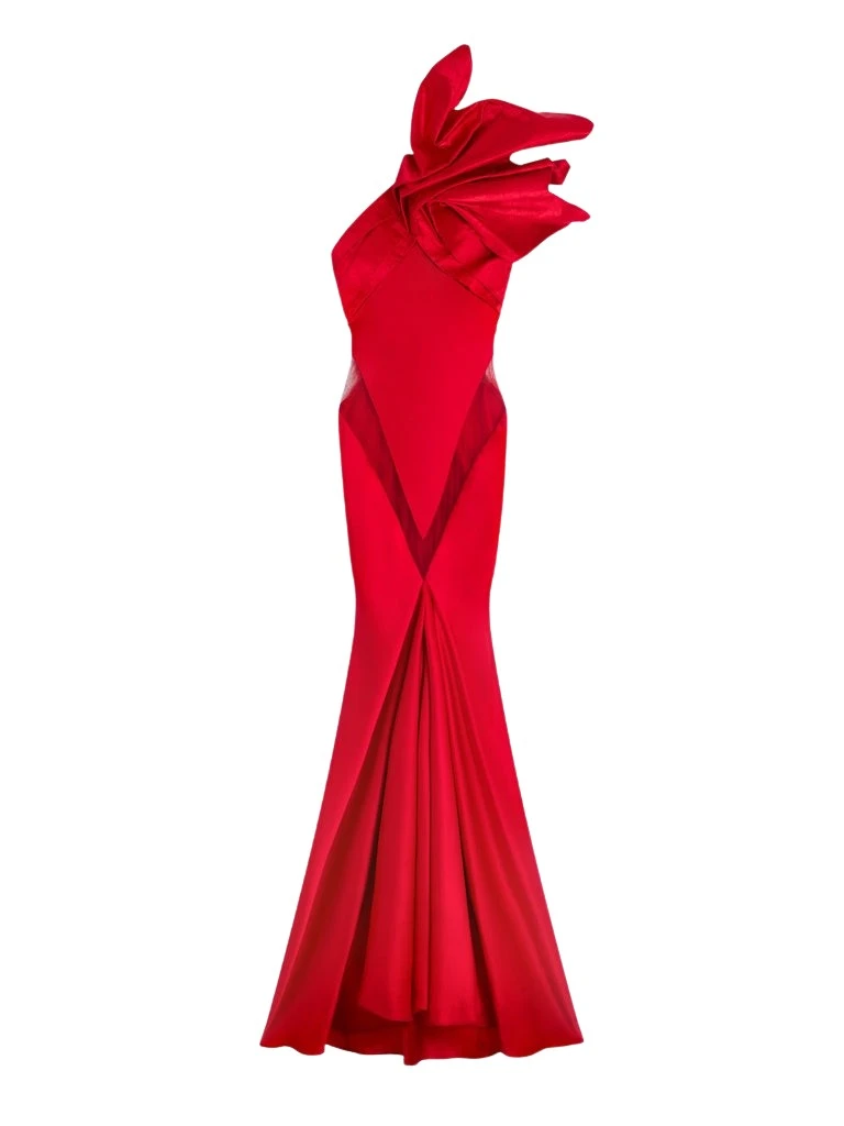 Schiaparelli-Long-Asymmetrical-Backless-Dress65297_nobg Schiaparelli Long Asymmetrical Backless Dress Dresses in Schiaparelli Authentic Luxury Fashion at Luxury Shoes