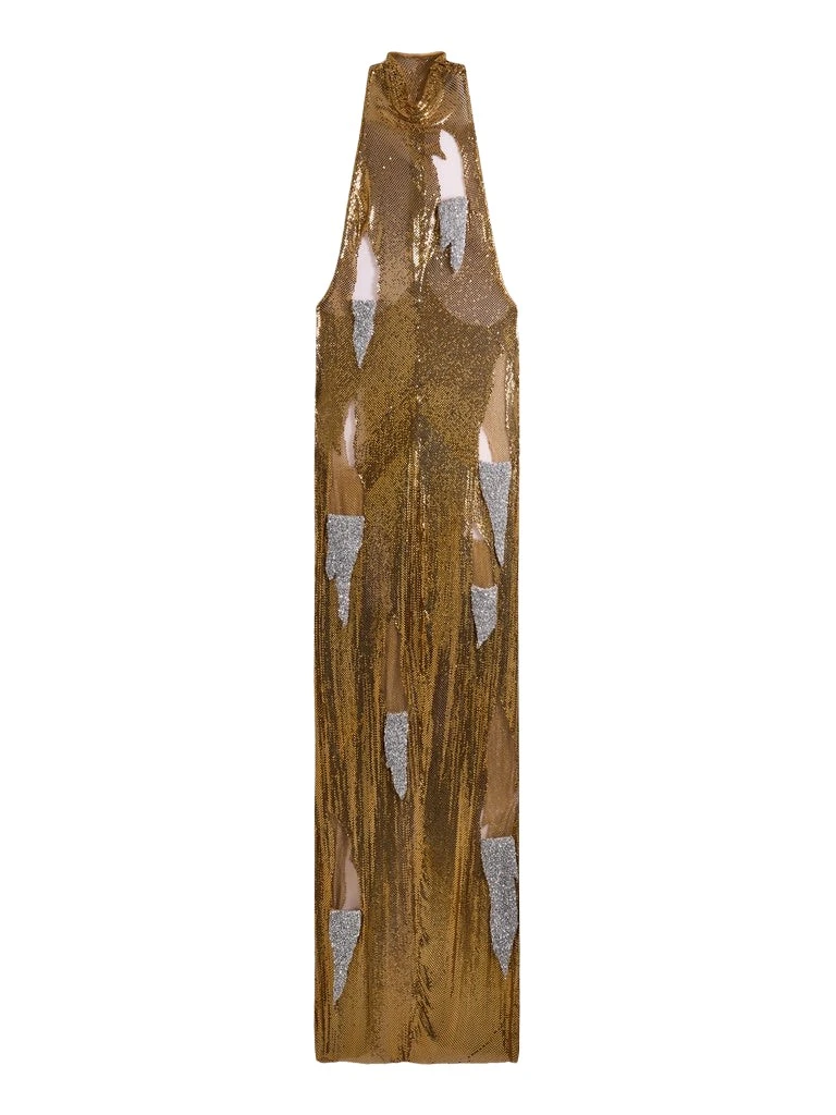 Schiaparelli-Metallic-Torn-Dress75862_nobg Schiaparelli Metallic Torn Dress Dresses in Schiaparelli Authentic Luxury Fashion at Luxury Shoes
