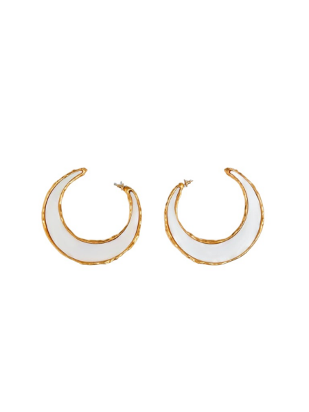 Schiaparelli Mother-Of-Pearl Hoop Earrings