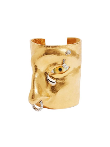 Schiaparelli Pierced Visage Cuff Bracelet