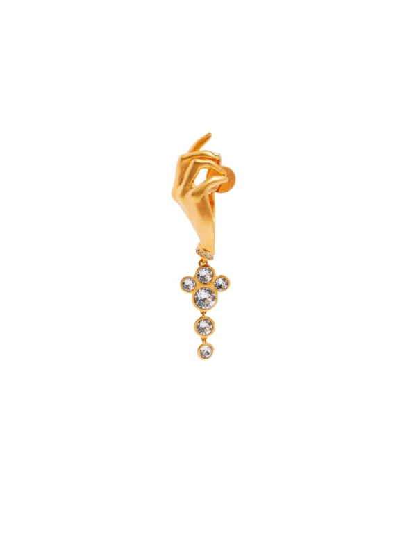 Schiaparelli Rhinestone Hand Earring