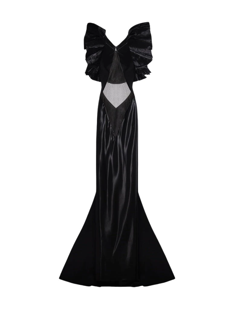 Schiaparelli-Ruffled-Dress68388_nobg Schiaparelli Ruffled Dress Dresses in Schiaparelli Authentic Luxury Fashion at Luxury Shoes